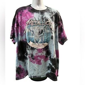 METALLICA PURPLE TYE DYE BAND T-SHIRT SIZE Xlarge